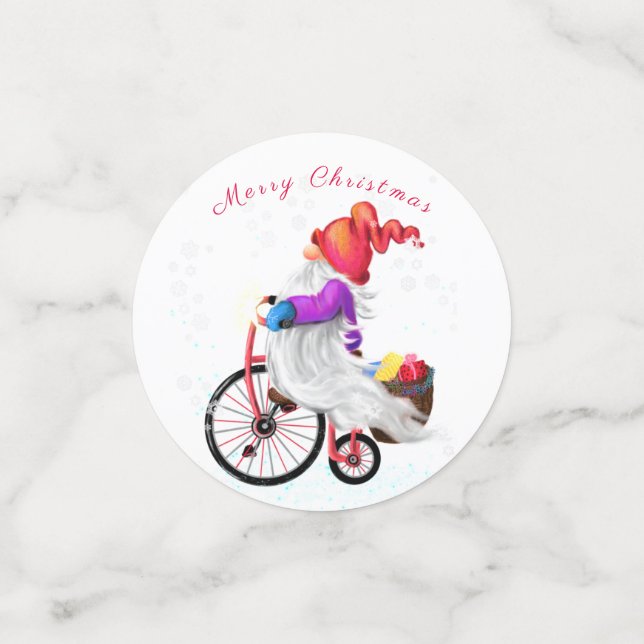 Niedlich Gnome Christmas Confetti Konfetti (Klein Rückseite)