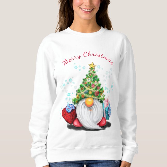 Niedlich Gnome Christmas Sweatshirt (Vorderseite)