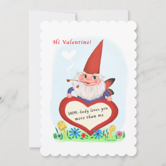 Niedlich Gnome Fairy Vintag Valentine Feiertagskarte