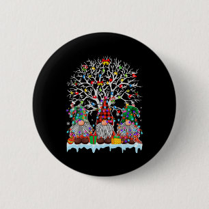 Niedlich Gnome Frohe Weihnachtslichtfamilie passt  Button