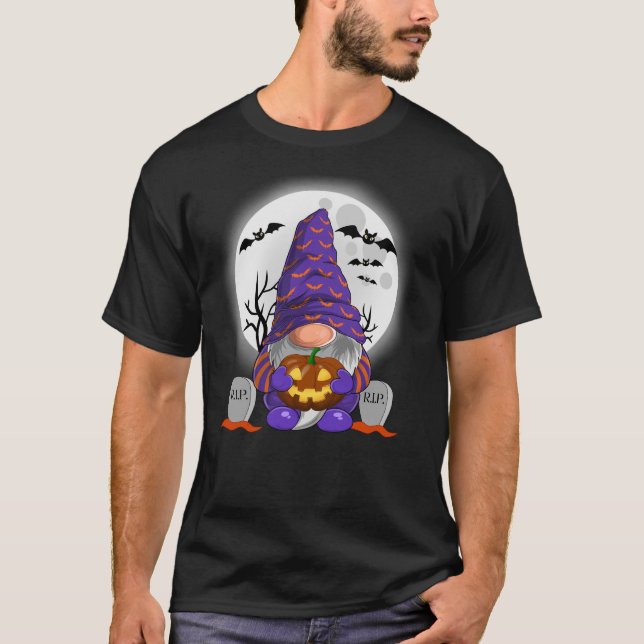 Niedlich Gnome Happy Halloween Fall Candy Corn Pum T-Shirt (Vorderseite)