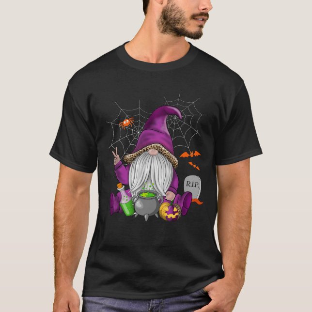 Niedlich Gnome Happy Halloween Fall Candy Corn Pum T-Shirt (Vorderseite)