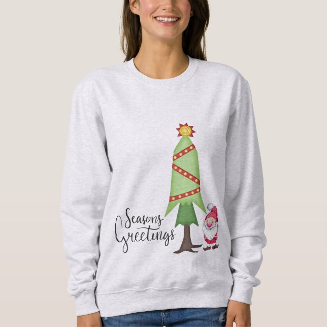 Niedlich Gnome Holiday Sweatshirt (Vorderseite)