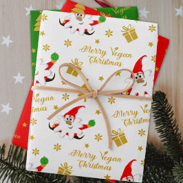 Niedlich Gnome Merry Vegan Weihnachten Geschenkpapier Set