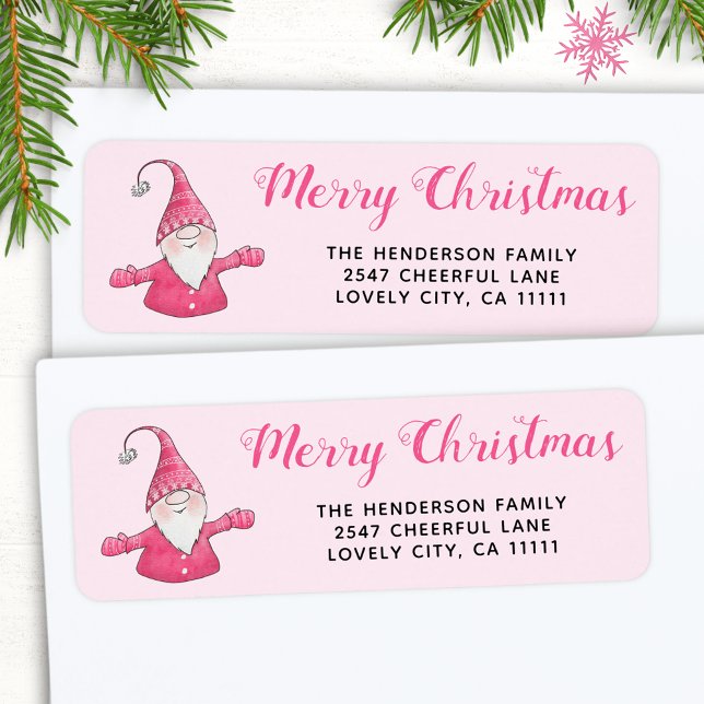 Niedlich Gnome Pink Weihnachtsadresse (Von Creator hochgeladen)
