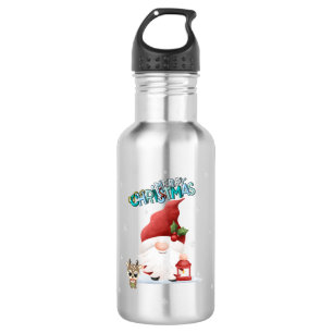 Niedlich Gnome Santa Claus Reindeer Edelstahlflasche