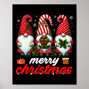 Niedlich Gnomes Christmas Light Family Gnome Xmas  Poster