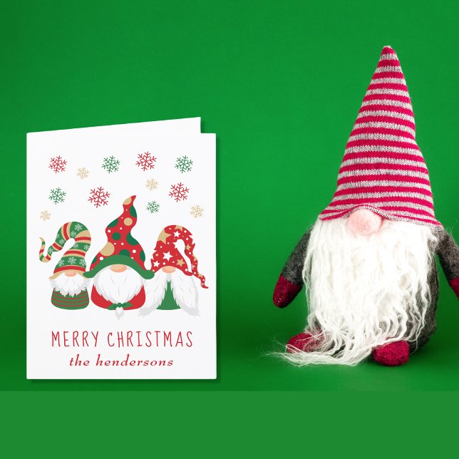 Niedlich Gnomes Frohe Weihnachten (Christmas gnomes bring joy, laughter, and a touch of magic to your holiday season cards)