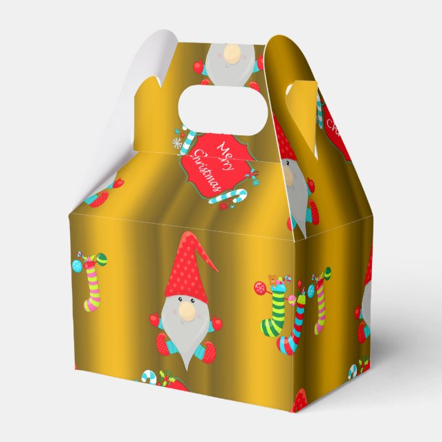 Niedlich Gnomes Gold Weihnachten Geschenkschachtel (Vorderseite)