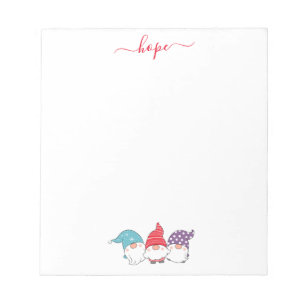 Niedlich Gnomes Hope Script Weihnachten Notizblock