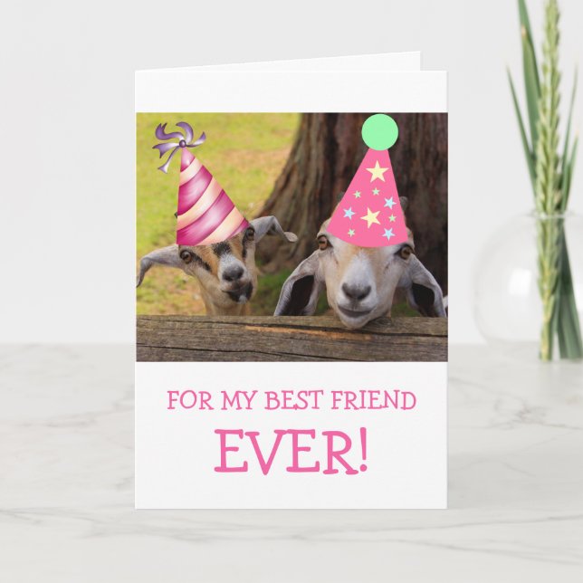 Niedlich Goat Best Friend Geburtstag Karte (Vorderseite)