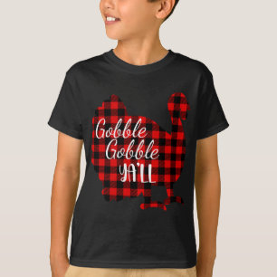 Niedlich Gobble Gobble Yall Ya'll Red Kariert Than T-Shirt