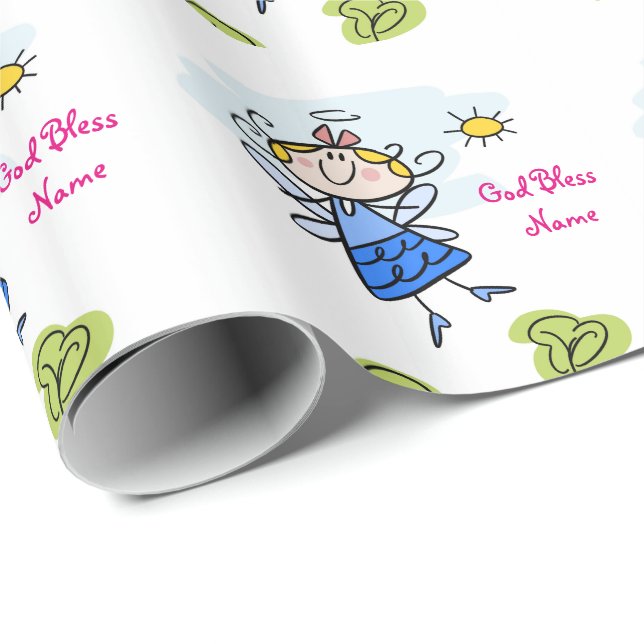 Niedlich Godtochter Angel Personalisiert Geschenkpapier (Rolleneckpunkt)