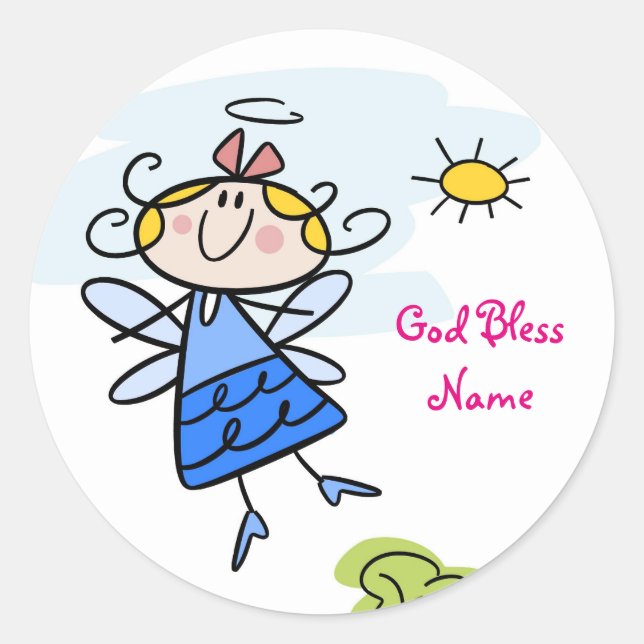 Niedlich Godtochter Angel Personalisiert Runder Aufkleber (Vorderseite)