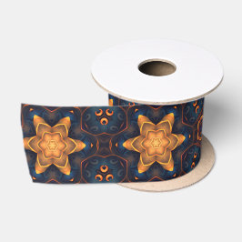 Niedlich Gold Blume Stars Blau Satinband