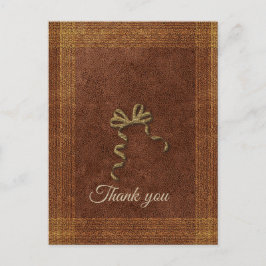 Niedlich Gold Bow Vielen Dank Postkarte