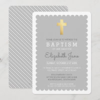 NIEDLICH GOLD CROSS Moderne Taufe klopfen Rand gra