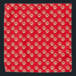 Niedlich Gold Glitzer Paw Prints Red Pet Halstuch<br><div class="desc">Dieses hübsche Bandana für Haustiere verfügt über ein niedliches Imitat,  das auf einem roten Hintergrund mit einem vergoldeten Glitzer gedruckt wird. Ein ausgezeichnetes Weihnachts- oder Feiertagsgeschenk für Ihr Haustier!</div>