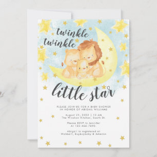 Niedlich Gold Glitzer Twinkle Little Star Baby Dus Einladung
