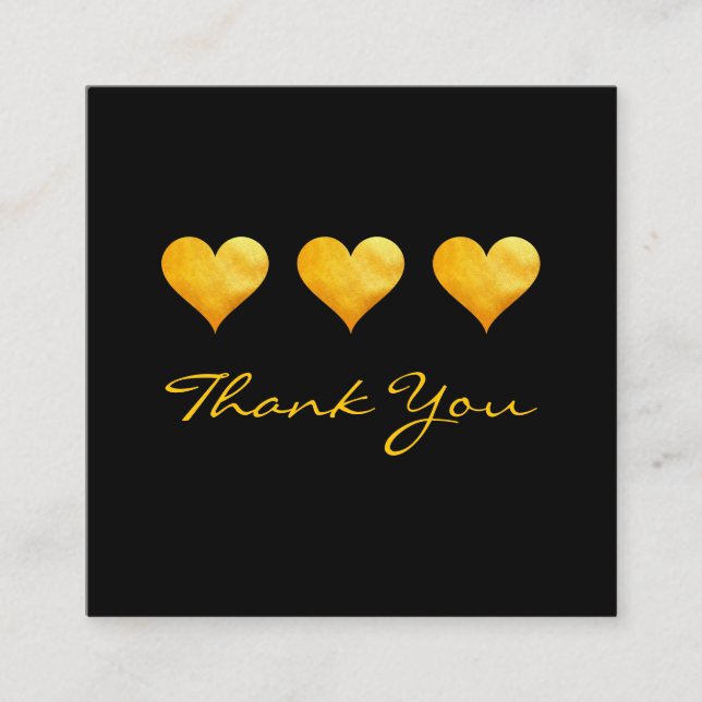 Niedlich Gold Hearts Vielen Dank Rabattkarte (Vorderseite)