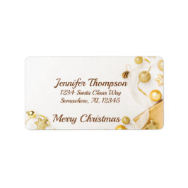 Niedlich Gold Merry Christmas Address Label Adressaufkleber