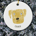 Niedlich Golden Labrador Retriever Dog Personalisi Keramik Ornament<br><div class="desc">Mit diesem personalisierten Golden Labrador Retriever Design, mit origineller Kunst von Nic Squirrell, bringen Sie Ihrem Baum ein Stück Feiertagsstimmung. Mit einem lustigen Aquarellgemälde eines niedlichen und lieblichen Hundes ist dies der perfekte Weg, um Ihrer Furry-Freundin Ihre Liebe zu zeigen. Es ist mit dem Namen Ihrer Wahl abgestimmt und bietet...</div>