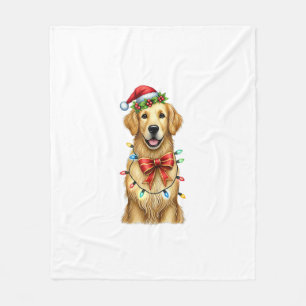 Niedlich Golden Retriever Dog Coquette Bow Weihnac Fleecedecke