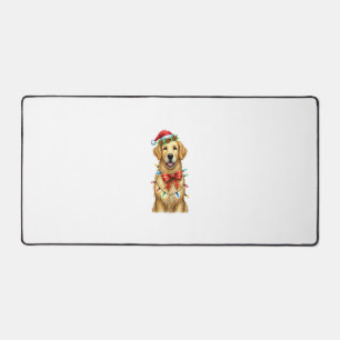 Niedlich Golden Retriever Dog Coquette Bow Weihnac Schreibtischunterlage