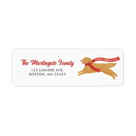 Niedlich Golden Retriever Dog Schnee Weihnachten