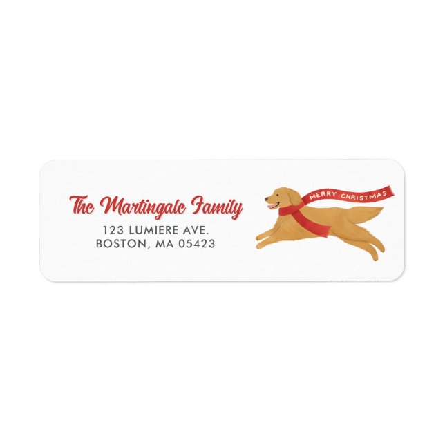 Niedlich Golden Retriever Dog Schnee Weihnachten (Vorne)