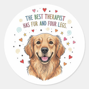 Niedlich Golden Retriever Doodle Runder Aufkleber