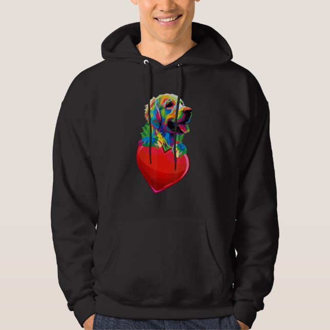 Niedlich Golden Retriever Herzchen Hund Liebhaber  Hoodie (Vorderseite)