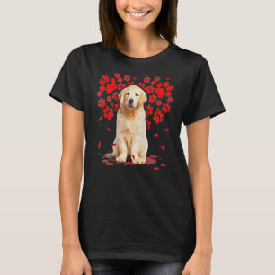 Niedlich Golden Retriever Hund Valentine Heart Paw T-Shirt