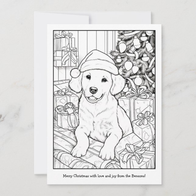Niedlich Golden Retriever Hund Weihnachten (Vorderseite)