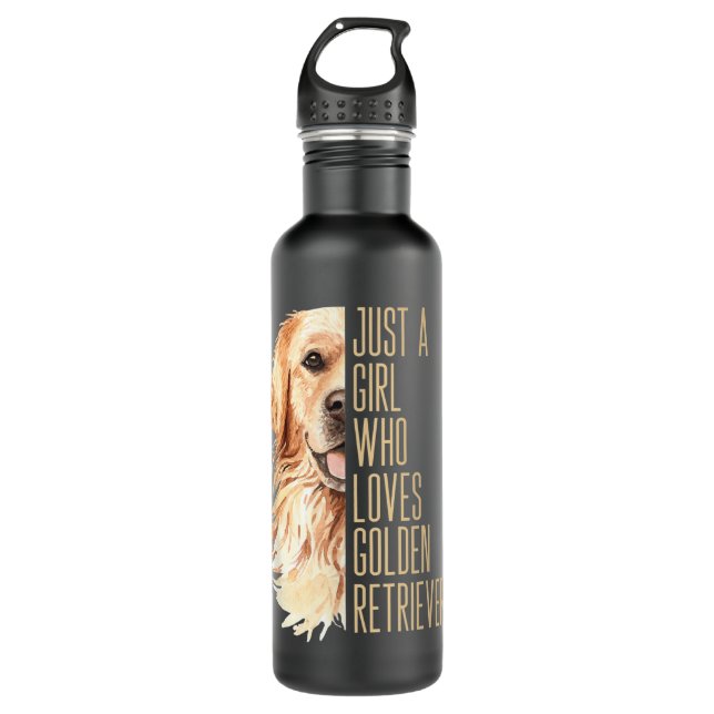 Niedlich Golden Retriever - Nur ein Mädchen, das G Edelstahlflasche (Vorderseite)