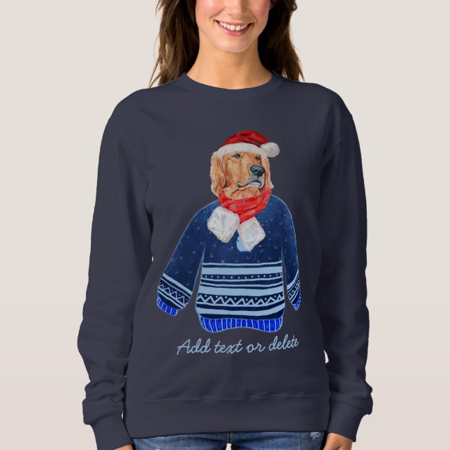 Niedlich Golden Retriever Ugly Weihnachtshund Mama Sweatshirt (Vorderseite)