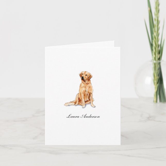 Niedlich Golden Retriever Wasserfarbe geflochten Dankeskarte (Vorderseite)