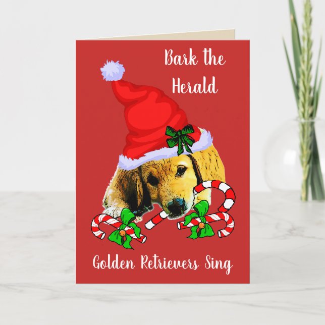 Niedlich Golden Retriever Welpen Weihnachten (Vorderseite)