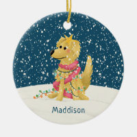 Niedlich Golden Retriever Winterhund Weihnachten