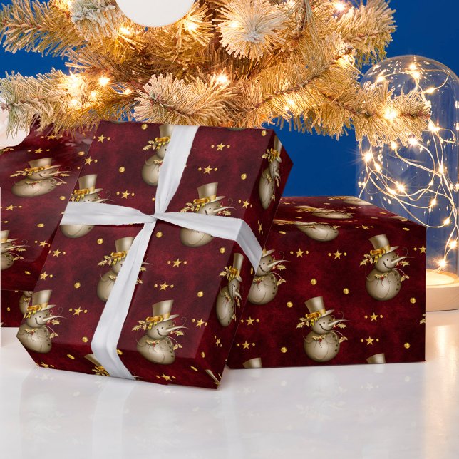Niedlich Golden Snowman Geschenkpapier (Von Creator hochgeladen)