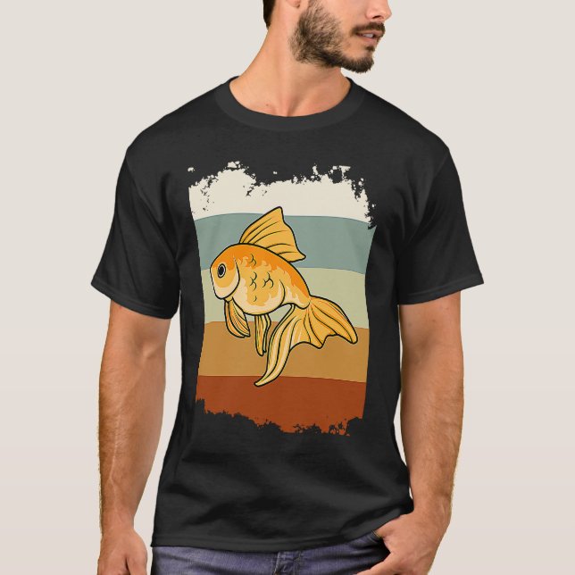 Niedlich Goldfish Aquarium Künstlerisch Fisch T-Shirt (Vorderseite)