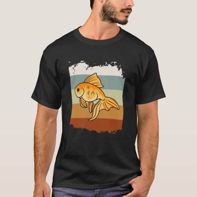 Niedlich Goldfish Aquarium Künstlerisch Fisch T-Shirt (Vorderseite)
