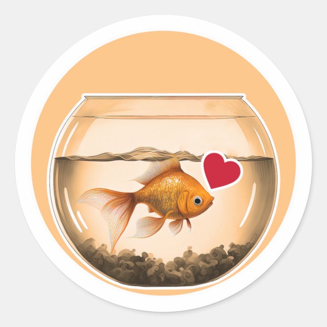Niedlich Goldfish Runder Aufkleber (Vorderseite)