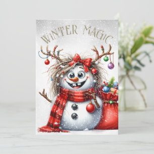 Niedlich Goofy Snowman Winter Weihnachten