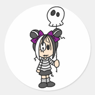 Niedlich Goth Girl Runder Aufkleber