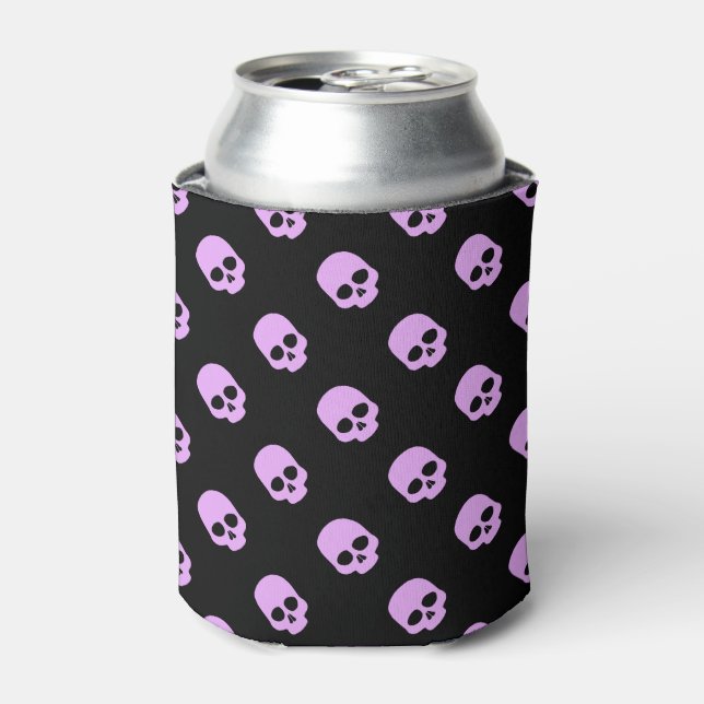 Niedlich Goth Pink Skulls Dosenkühler (Kanne Vorderseite)