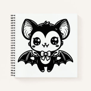 Niedlich Goth Vampire Bat Spooky Kawaii Notizbuch