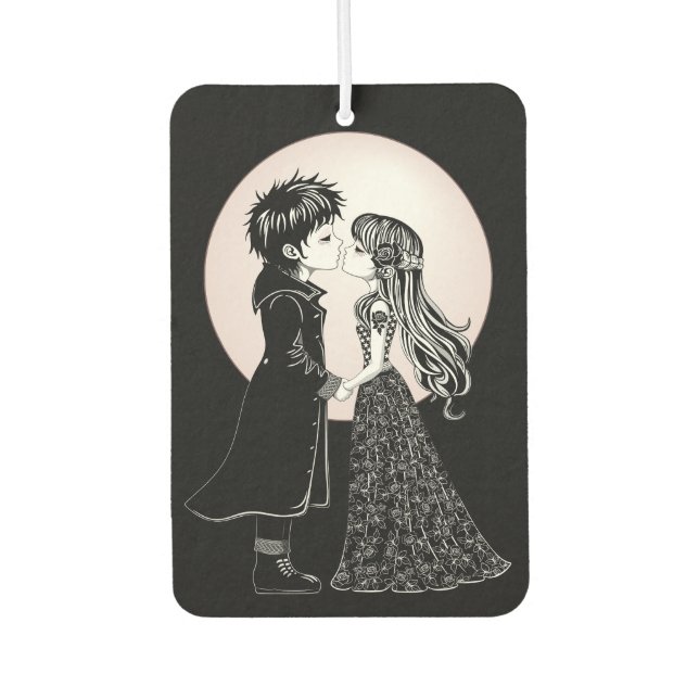 Niedlich gotische Emo Kids Kiss Valentinstag Autolufterfrischer (Vorderseite)