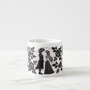 Niedlich gotische Emo Kids Kiss Valentinstag Espressotasse