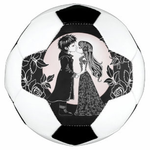 Niedlich gotische Emo Kids Kiss Valentinstag Fußball